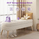 Sersper Oval Storage Bench 43.5" - Beige Linen Upholstered with Solid Wood Legs for Indoor Seating